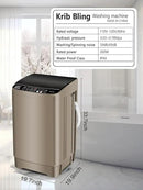 17.7 lbs Portable Washer Drain Pump, Full Automatic Washing Machine with LED Display, 10 Programs & 8 Water Levels Selections, Ideal for Camping, Apartment, Dorm, Glod by CozyNest Decor