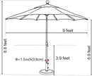 EliteShade USA 10-Year-Non-Fading 9Ft Market Umbrella Patio Umbrella Outdoor Table Umbrella with Ventilation, Black by GreenHaven Gardens