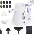 Steam Cleaner Handheld: 1200W Fast 10-Sec Heat-Up-750mL (25oz) Tank-No Cooling-Refill Anytime-Lockable Steam Trigger-14-Piece Kit Hand Held Steamer for Home Car Grout Tile Cleaning White by TinyTreasures Baby Boutique