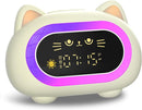 Honesorn Alarm Clock for Kids, Ok to Wake Clock for Kids, Cute Cat Kids Alarm Clock for Girls Boys Toddler, Kids Clock with 10 Night Lights, 7 Soothing Sounds, Auto-Off Timer, Child Lock, Cream White by TinyTreasures Baby Boutique