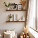 LaVie Home Floating Shelves, 24 Inch Wall Shelf Set of 2, Hanging Shelf with Invisible Brackets, Wall Decor for Bathroom, Bedroom, Living Room, Kitchen Storage, Rustic Brown by CozyNest Decor