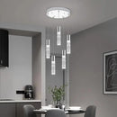 OKELI 5-Light Pendants Light for Kitchen Island Dining Room, 6000K Bubble Crystal Modern LED Kitchen Hanging Lights, 30W Chrome Pendant Lighting Fixture, Round by CozyNest Decor