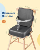 HOMEAL Booster Seat for Kitchen Chair - Toddler Booster Seat for Dining Table - Dining Seat with Adjustable Straps - Non-Slip Base & Breathable Fabric - Dark Gray by TinyTreasures Baby Boutique