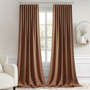 MIULEE Back Tab Blackout Curtains 108 Inch Long 2 Panels Set for Living Room Bedroom, Rod Pocket/Pinch Pleated Extra Long Thermal Insulated Room Darkening Light Blocking Drapes, Cappuccino Brown by TinyTreasures Baby Boutique