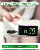 Extra Loud Vibrating Alarm Clock with Bed Shaker for Heavy Sleeper Deaf Hard of Hearing, Large LED Display Digital Clock for Bedroom,Dimmer,Night Light,USB Phone Charger,Battery Backup,Senior Teen Kid by TinyTreasures Baby Boutique