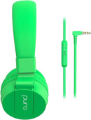 Puro Sound Labs PuroBasic Kid Headphones with Cord - Volume-Limiting & Adjustable with Microphone – Compatible with Smartphones, Tablets, PCs, and More – Safe, Durable Headphones for Kids – Green by TinyTreasures Baby Boutique