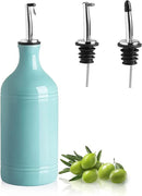 Sweejar Ceramic Olive Oil Dispenser Bottle, Opaque Oil Cruet Protects Oil to Reduce Oxidation, Suitable for Storage Oil, Vinegar, Coffee Syrups & Other Liquids, Pack of 1, 15.5 Fl Oz (Turquoise) by CozyNest Decor