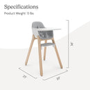 UPPAbaby Ciro High Chair/Sleek, Easy-to-Clean Design/Perfect-Fit Tray to Bring Baby to Table/Patent-Pending Harness/Dual-Position, 180-Degree Rotating Footrest/Chloe (Grey/Rubberwood) by TinyTreasures Baby Boutique
