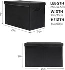 popoly Large Toy Box Chest Storage with Flip-Top Lid, Collapsible Kids Storage Boxes Container Bins for Toys, Playroom Organizers, 25"x13" x16" (Linen Black) by TinyTreasures Baby Boutique