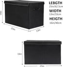 popoly 2 Pack Large Toy Box Chest Storage with Flip-Top Lid, Collapsible Kids Toy Storage Bin Boxes s for Toys, Playroom Organizers, 25"x13" x16" (Linen Black) by TinyTreasures Baby Boutique