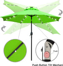 Sunnyglade 9' Solar LED Lighted Patio Umbrella with 8 Ribs/Tilt Adjustment and Crank Lift System (Grass Green) by GreenHaven Gardens
