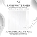 Homeforia White Floating Shelves 30 inch, High End Solid Real Wood 30inch Floating Shelf for Wall Mounted, White Wooden 30in Long Floating Shelves, Heavy Duty Bracket, 30 X 6.5 X 1.75 inches, Set of 2 by CozyNest Decor