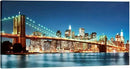 Pyradecor Large Modern New York Cityscape Canvas Wall Art Brooklyn Bridge Night View Canvas Prints Stretched Landscape Pictures Paintings Artwork for Living Room Home Decorations L by CozyNest Decor