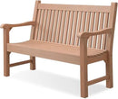 Psilvam 2-Person Poly Lumber Outdoor Bench with 700 Lbs Weight Capacity – Weatherproof Garden Seating for, Balcony Porch & Park, All-Weather Fade-Resistant Patio Furniture (Teak Color) by GreenHaven Gardens