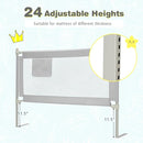 BABY JOY Bed Rail for Toddlers, 57’’ Extra Long, Height Adjustable, Foldable Baby Bed Rail Guard w/Storage Pocket & Double Safety Child Lock for Kids Twin Full Size Queen King Mattress (Gray, 57'') by TinyTreasures Baby Boutique