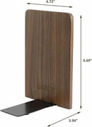 Large Bookend Hold Heavy Books- 7x4x5in 2 Pack Wood Bookends for Heavy Books Heavy Duty Walnut Book Ends for Men Wood Bookends for Office Desk Non-Skid by CozyNest Decor