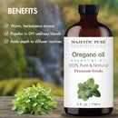Majestic Pure Oregano Essential Oil with Glass Dropper - Huge 4 Fl Oz - 100% Pure and Natural Oregano Oil - Premium Grade Essential Oils for Diffuser, Aromatherapy, Soap and Candle Making by CozyNest Decor