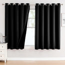 ChrisDowa 100% Blackout Curtains 63 inch Long for Bedroom with Black Liner, Extra Wide 2 Thick Layers Total Blackout Thermal Insulated Grommet Window Curtains 2 Panels Set (Black, 60 x 63 Inch) by TinyTreasures Baby Boutique