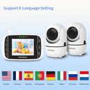 HelloBaby Video Baby Monitor with 2 Cameras and Audio. Baby Monitor with Remote Pan/Tilt/Zoom, VOX Mode, Night Vision, 2-Way Talk, 8 Lullabies by TinyTreasures Baby Boutique