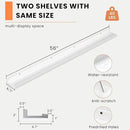 Heimlove Picture Ledge Shelf, Floating Shelves Set of 2, 56 Inches Picture Shelf for Wall with Ledge, Kids Bookshelf Wall Mounted for Living Room Bedroom Decor Books Photo Frames, White by CozyNest Decor