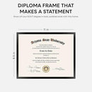 Homeforia Black Diploma Frame 8.5 x 11, High End Metal 8.5x11 Certificate Frames, 11x8.5 inch Document Frame for Wall or Tabletop, 8.5 by 11 Award Letter Size Frame, Tempered Glass, Wall Kit, Set of 1 by CozyNest Decor