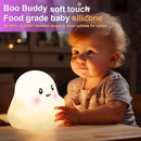 Ghost Night Light for Kids, Silicone Nursery Nightlight with 13 Interactive Sound Effects ,Halloween Decor Lamp Adjustable Dimmable Lamp with Touch Sensor Children's Christmas Gifts (white ghost) by TinyTreasures Baby Boutique