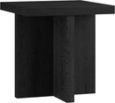 Henn&Hart 22" Wide Square Side Table in Natural Black, for Home, Living Room, Bedroom, Entertainment Room, Office by CozyNest Decor