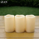iZAN Set of 6 Outdoor Flameless Battery Operated LED Pillar Candles with Remote Timer Waterproof Flickering Electric Decorative Lights for Christmas Home Wedding Party Festival Decorations 3" x5” by GreenHaven Gardens