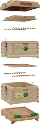 Ergo Insulated 10 Frame Bee Hive Set [NO Frames Included] (Double Deep, Tan Body Green Entrance) by GreenHaven Gardens