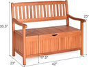 Tangkula Outdoor Wood Storage Bench Deck Box, Entryway Porch Storage Bench with Inner Removable Dust-Proof Lining & Portable Handles, Eucalyptus Wood Loveseat for Garden, Lawn, Balcony & Yard by CozyNest Decor