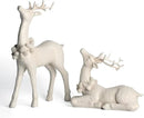 DN DECONATION 2pcs White Christmas Reindeer Statue, Indoor Reindeer Decor, Tabletop Resin Deer Figurine by CozyNest Decor