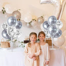 TONIFUL 4 Silver Balloon Stand Centerpiece Table Decorations for 25th Wedding Anniversary Birthday Bridal Shower Graduation Party Decorations New Year 2025 Christmas by TinyTreasures Baby Boutique