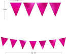 Hot Pink Party Decorations Triangle Pennant Banner Flag Rose Pink Metallic Fabric Bunting Garland for Birthday Bachelorette Wedding Bridal Shower Anniversary Flamingo Theme Party Supplies by GreenHaven Gardens