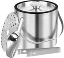 3L Double Wall Ice Bucket with Silicone Lid, Tongs & Scoop Insulated Ice Buckets for Parties & Cocktail Bar,[Silicone Lid for Longer Ice] Large Wine Bar Bucket Stainless Champagne Chiller by CozyNest Decor