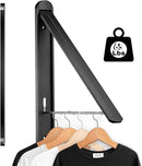 Wall Mounted Clothes Drying Rack-Foldable Indoor Laundry Rack,Space Saving Collapsible Clothes for Bathroom, Dorm, Apartment, RV, Laundry Room Organization.(Black-Aluminum) by TinyTreasures Baby Boutique