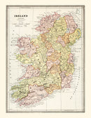 Vintage Map of Ireland 1883