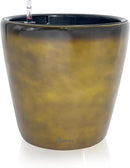 Dexceder 18x17 Self Watering Planter with Wheels Indoor Outdoor, Inner Pot Design, Thickened Large Floor Standing Flower Plant Pot with Water Level Indicator (Yellow Brown Gradient) by GreenHaven Gardens