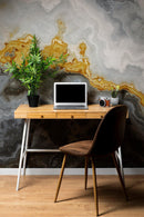 Gray and Gold Marble Stone Quartz Mural Wall Sticker