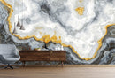 Gray and Gold Marble Stone Quartz Mural Wall Sticker