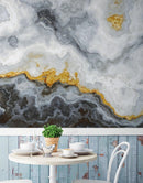 Gray and Gold Marble Stone Quartz Mural Wall Sticker