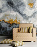 Gray and Gold Marble Stone Quartz Mural Wall Sticker
