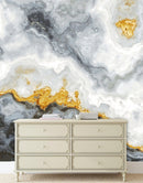 Gray and Gold Marble Stone Quartz Mural Wall Sticker
