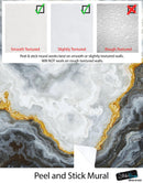 Gray and Gold Marble Stone Quartz Mural Wall Sticker