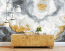 Gray and Gold Marble Stone Quartz Mural Wall Sticker