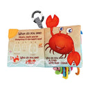 Cloth Crinkle Books for Babies Toddler – Touch and Feel Soft Baby Books, Interactive Early Learning Toys for Infants 0-6-12-18 Months Gift, Teething Toy with Teether, Fish, Octopus, Shark by TinyTreasures Baby Boutique