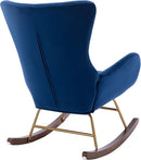 Velvet Rocking Accent Chair Upholstered Nursery Glider Rocker for Baby/Kids Comfy Nursing Lounge Side Chair for Living Room Bedroom, Blue by TinyTreasures Baby Boutique