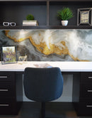 Gray and Gold Marble Stone Quartz Mural Wall Sticker