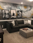 Gray and Gold Marble Stone Quartz Mural Wall Sticker