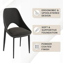 LeisureMod Amalfi Upholstered Fabric Dining Chair – Modern Side Chair with Iron Legs, Mid-Century Accent Chair for Dining Room or Kitchen by CozyNest Decor