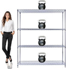 60"x18"x72" Prime Heavy Duty Chrome 4-Tier Wire Shelving NSF 3200 LBS MAX Capacity Storage Rack for Commercial, Hospital, School, Garage, and Kitchen Uses (with Wheels) by CozyNest Decor